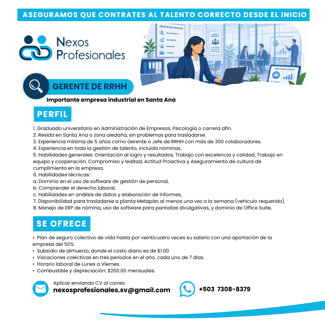 Descubre las vacantes para tí, aplica a las distintas Ofertas de empleo que tenemos para tí o sube tu CV para ser parte de nuestra base de datos de talento humano